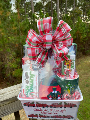 Elf Themed Gift Basket